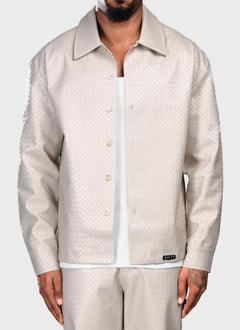 Leather Interlock Shirt - Ivory