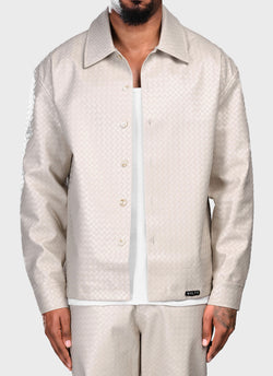 Leather Interlock Shirt - Ivory