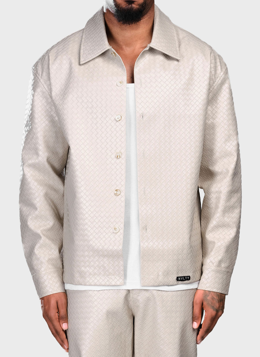 Leather Interlock Shirt - Ivory