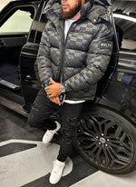Monogram Puffer Jacket - Black
