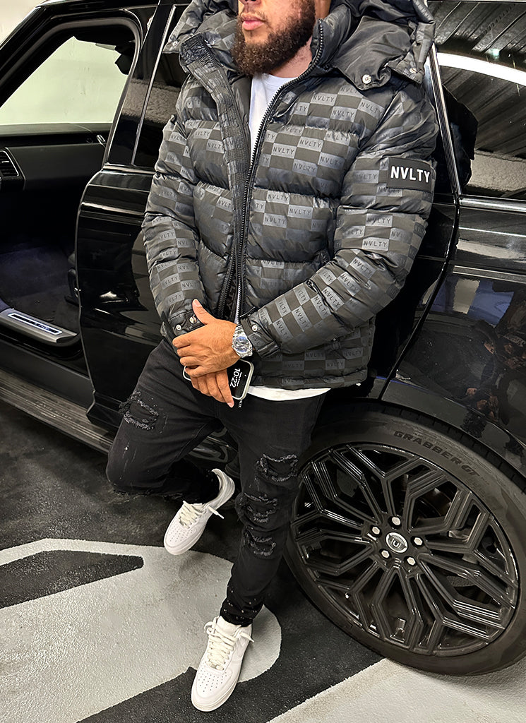 Monogram Puffer Jacket - Black