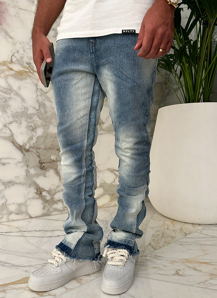 Vintage Flare Sunfaded Jeans - Blue
