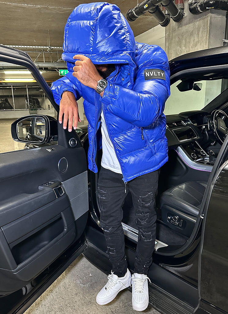 Shiny Puffer Jacket - Royal Blue