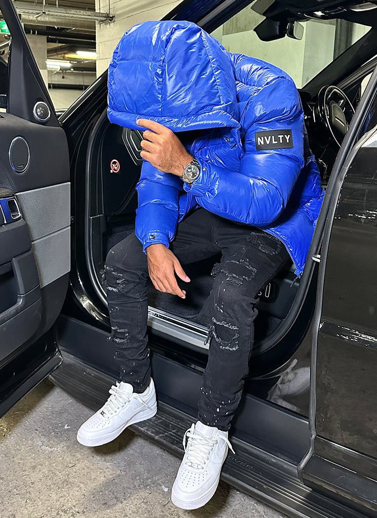 Shiny Puffer Jacket - Royal Blue