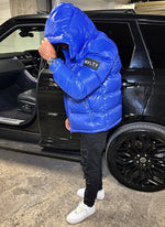 Shiny Puffer Jacket - Royal Blue
