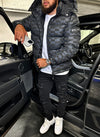 Monogram Puffer Jacket - Black