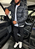 Monogram Puffer Jacket - Black