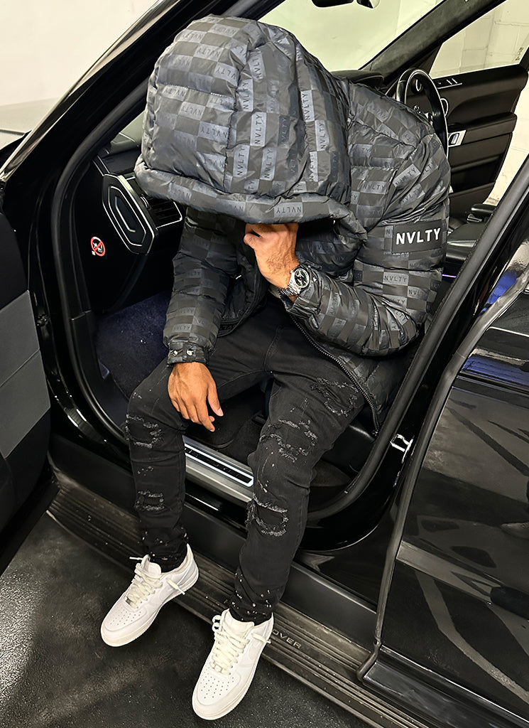 Monogram Puffer Jacket - Black
