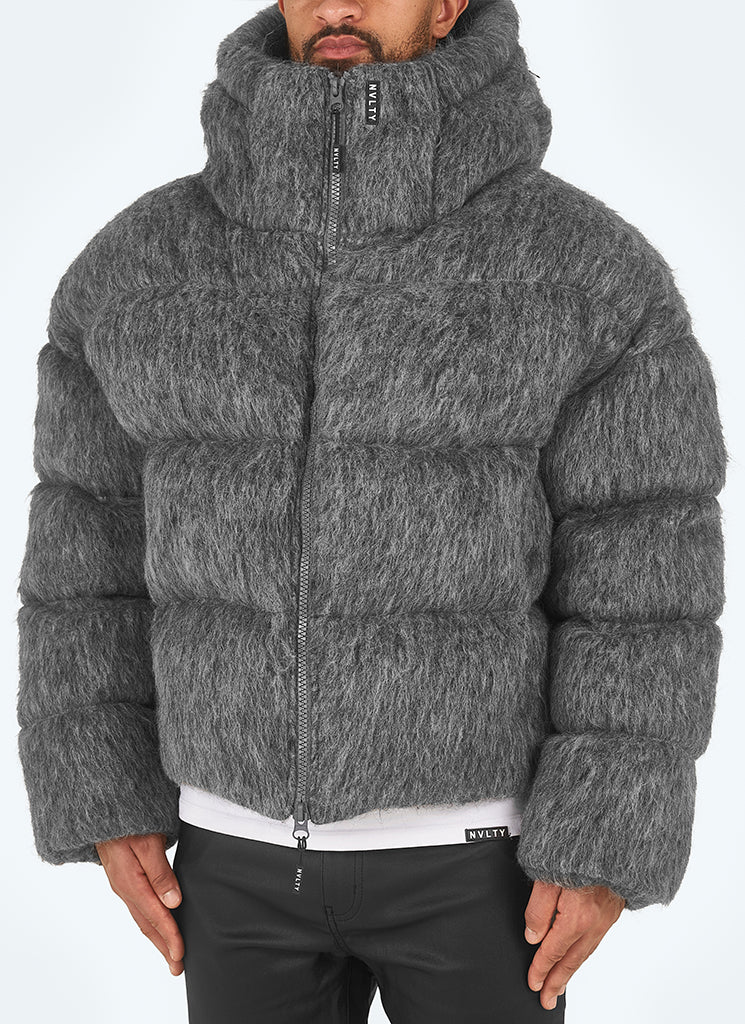 Mohair Puffer Jacket - Grey