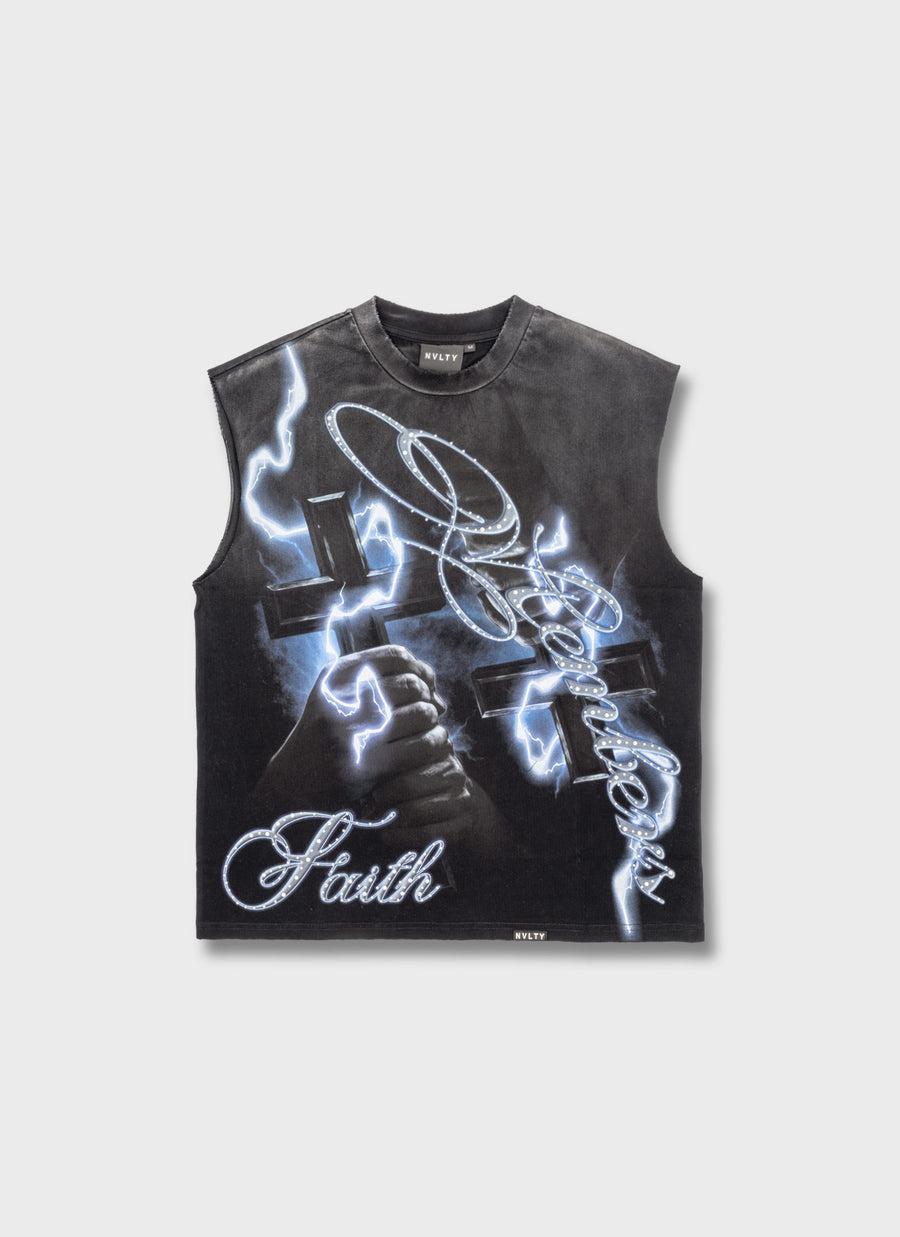 Members Faith Sleeveless T-Shirt - Black