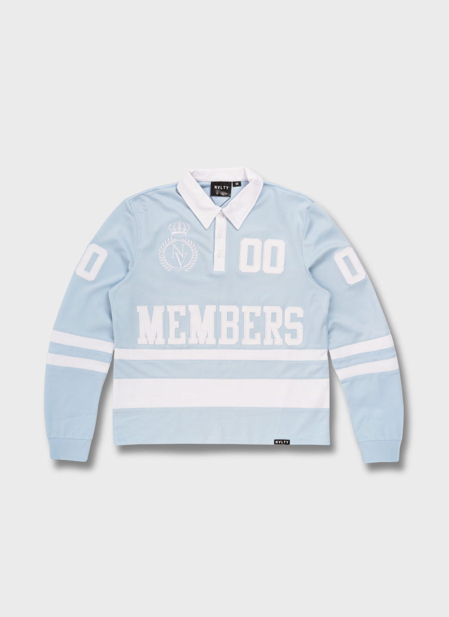 Members Royal Rugby Shirt - Baby Blue