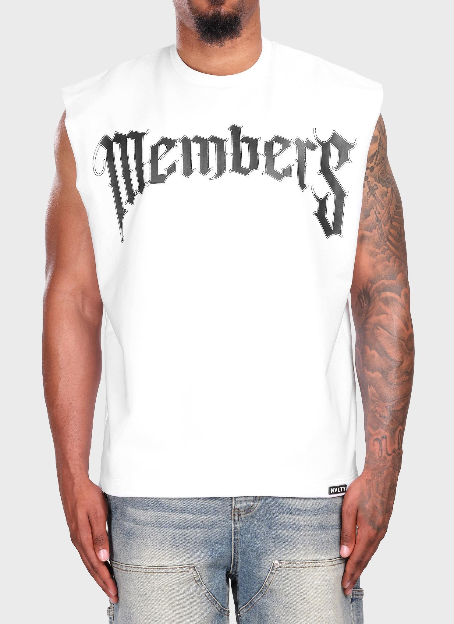 Members Arc Sleeveless T-Shirt - White