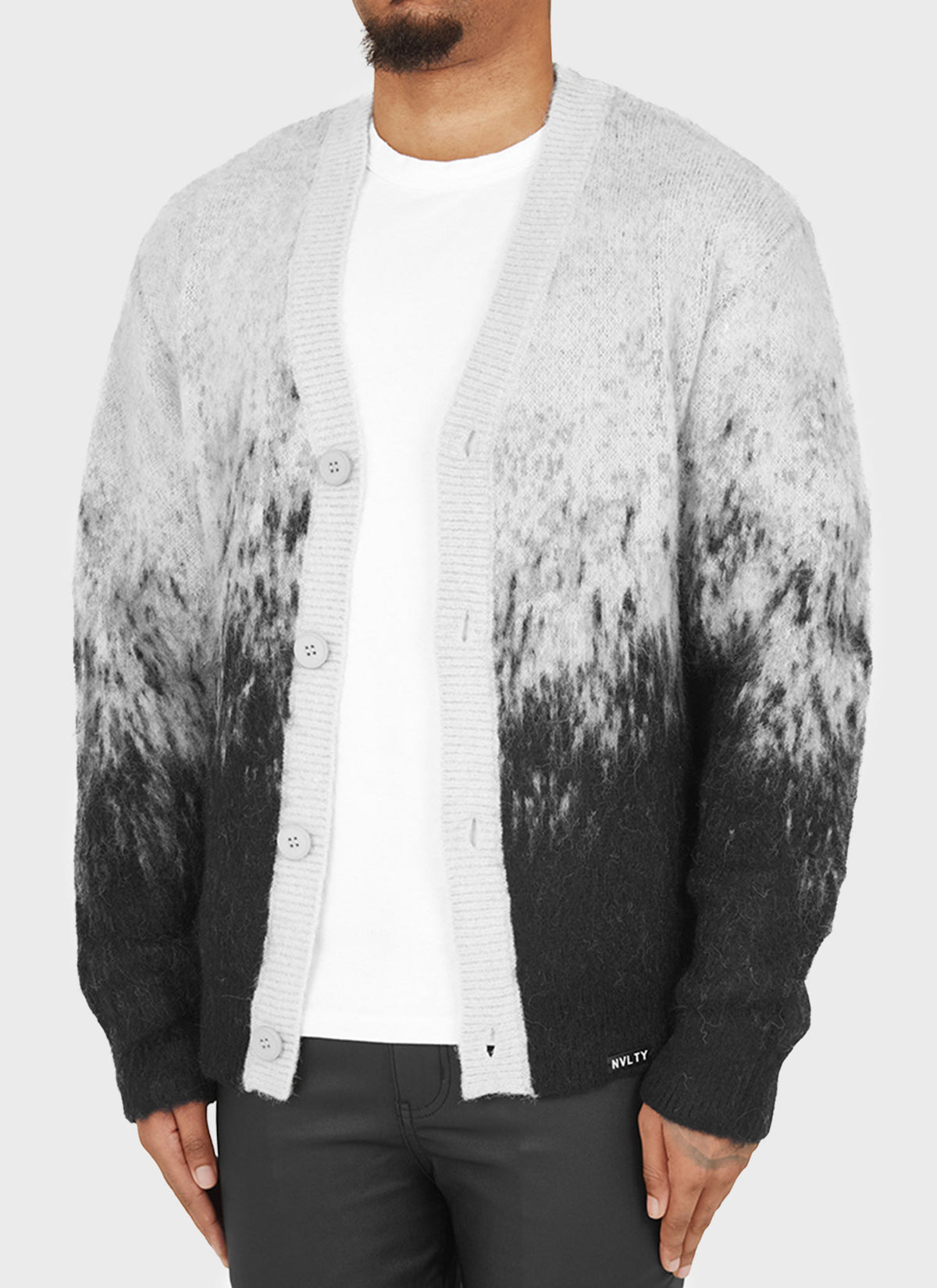 Mohair Gradient Cardigan - Black
