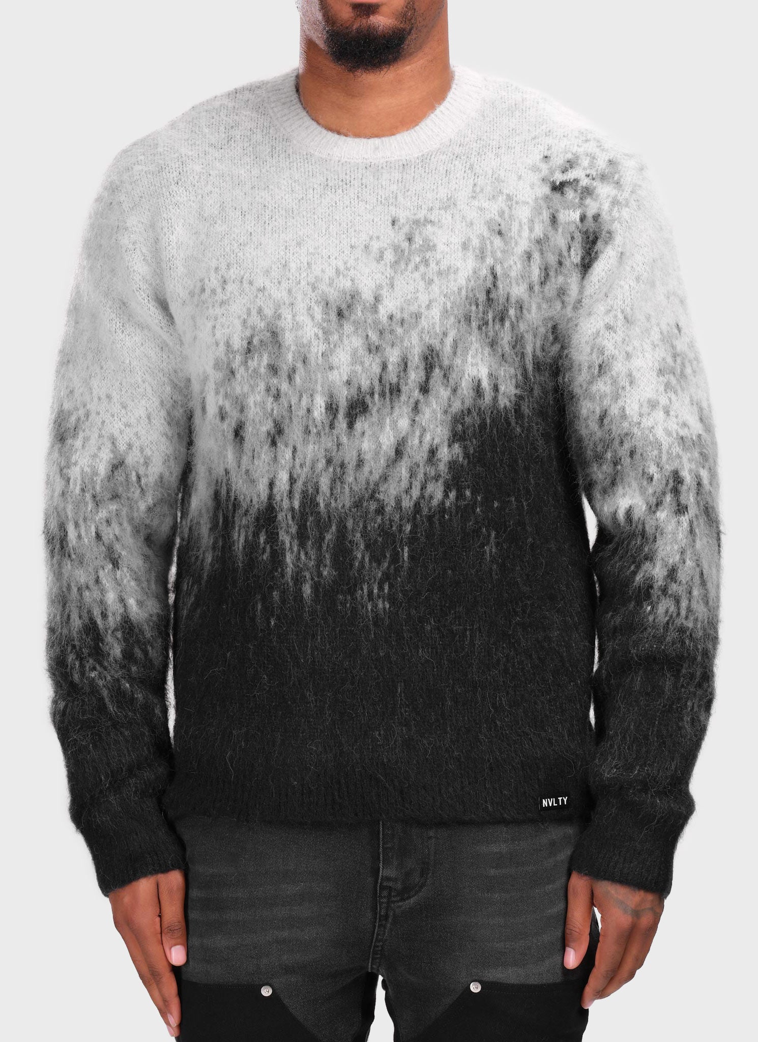 Mohair Gradient Sweater - Black