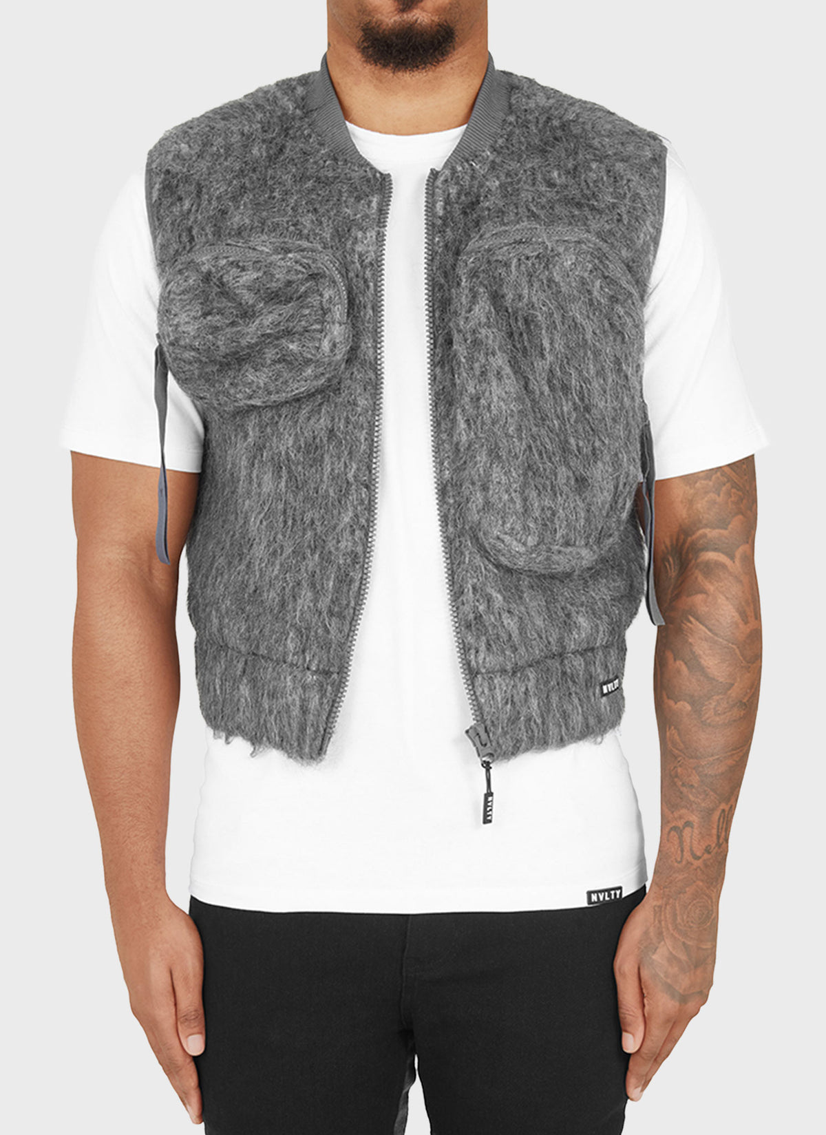 Mohair Multi Pocket Harness - Grey