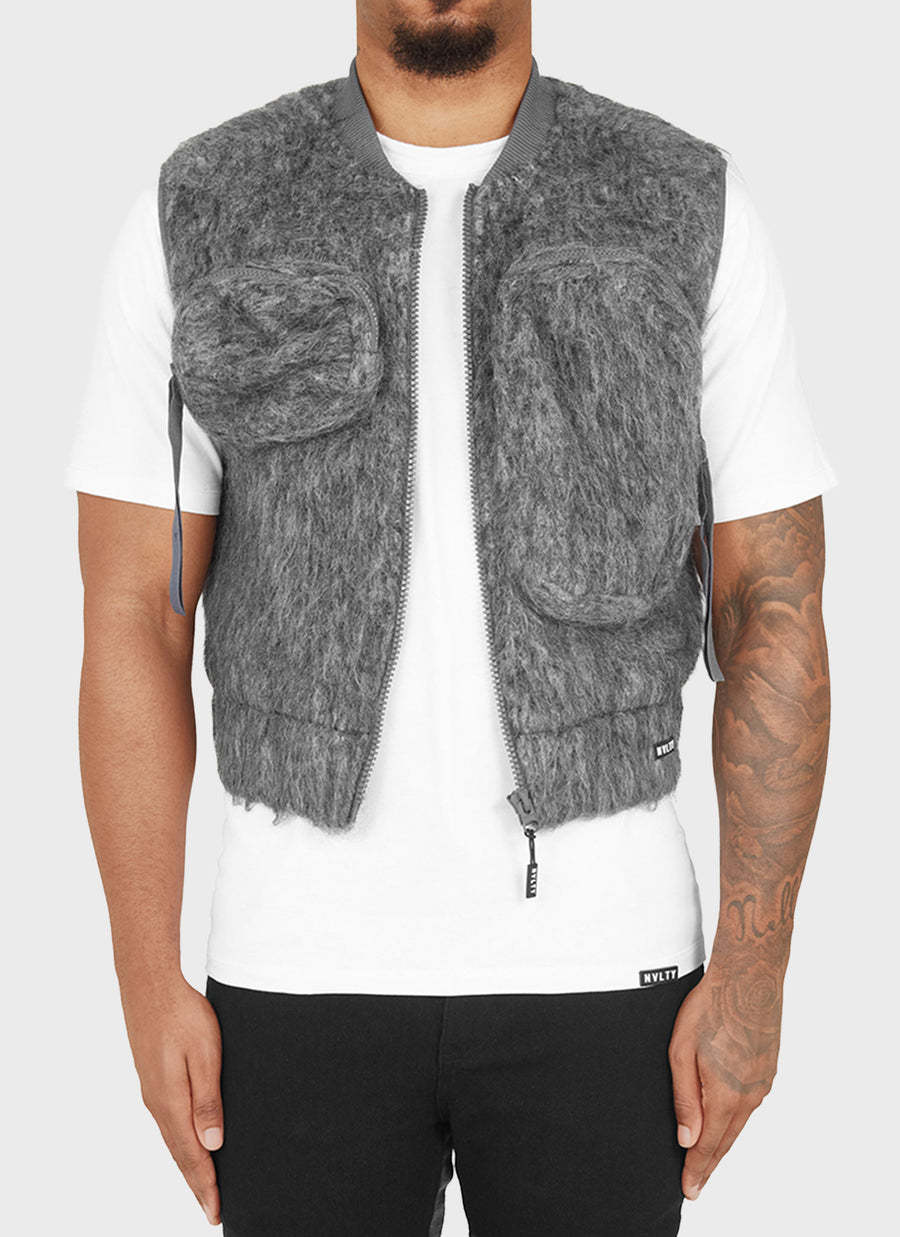 Mohair Multi Pocket Harness - Grey