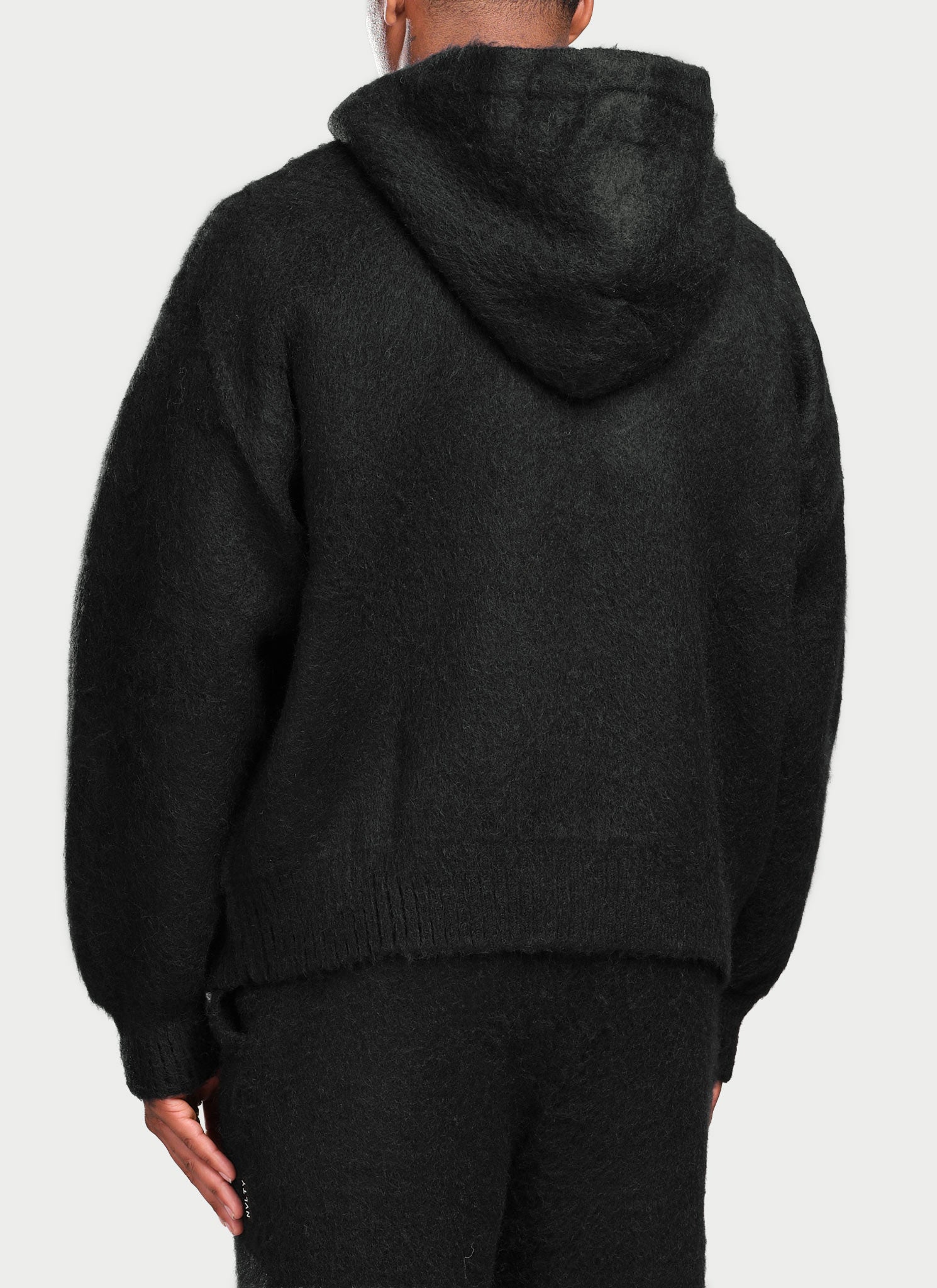 Mohair Zip Hoodie - Black