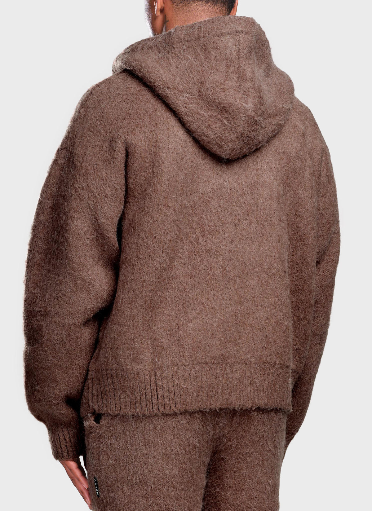 Mohair Zip Hoodie - Brown