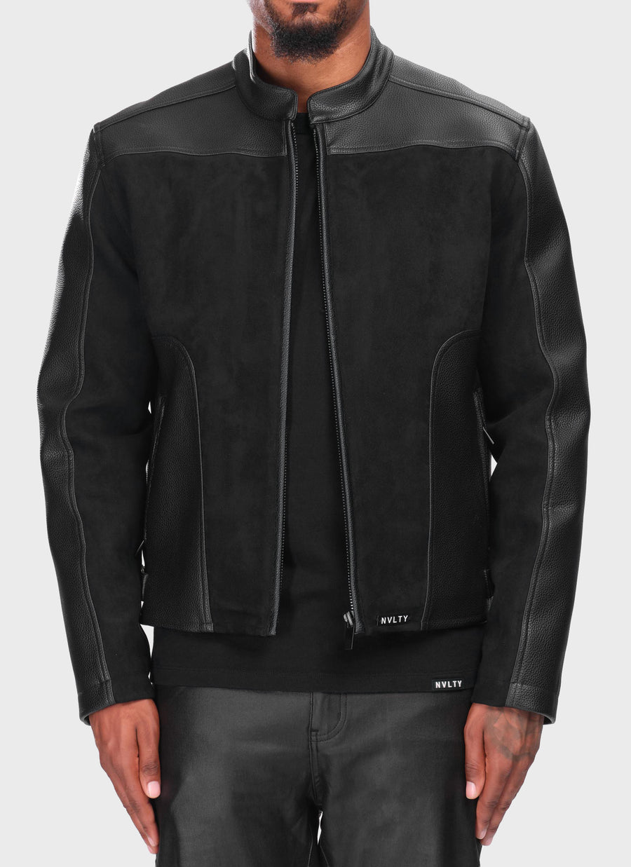 Moto Biker Jacket - Black