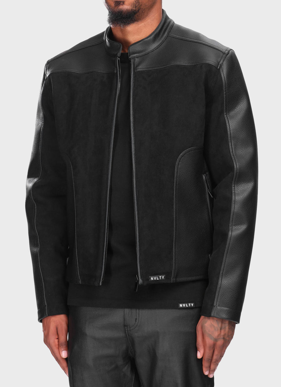 Moto Biker Jacket - Black