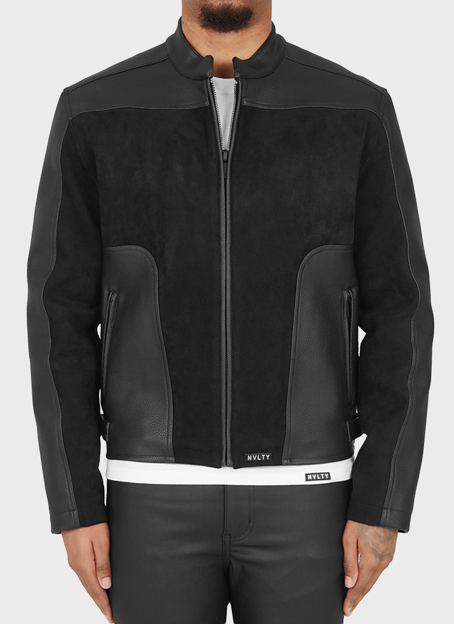 Moto Biker Jacket - Black