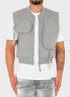Multi Pocket Ribbed Harness - Grey