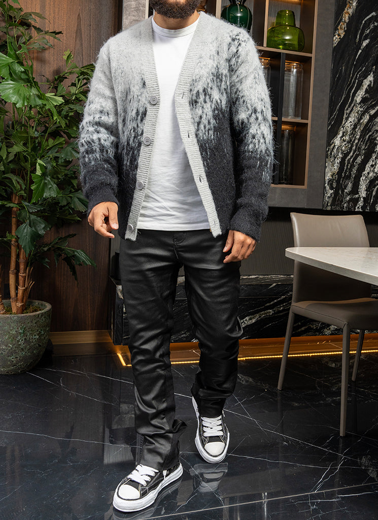 Mohair Gradient Cardigan - Black – N V L T Y