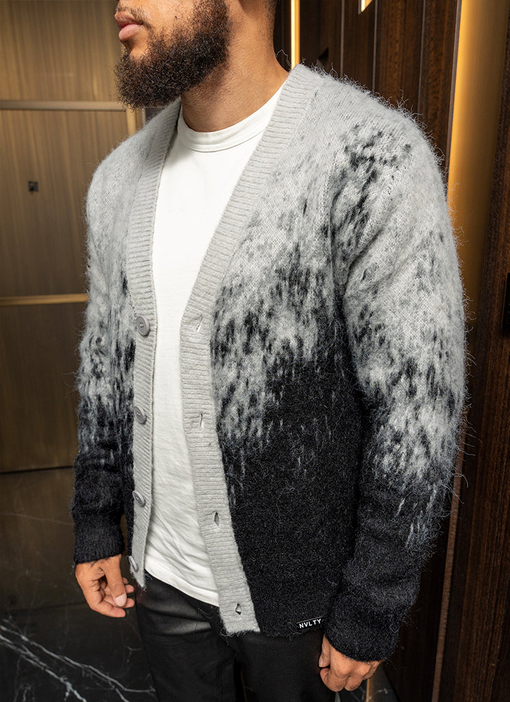 Mohair Gradient Cardigan - Black – N V L T Y