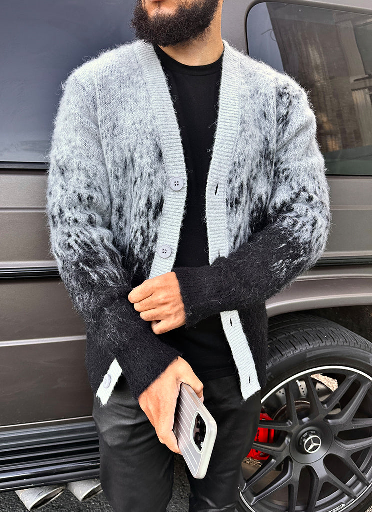 Mohair Gradient Cardigan - Black – N V L T Y