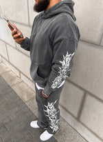 Vintage Crown Of Thorns Hoodie - Washed Black