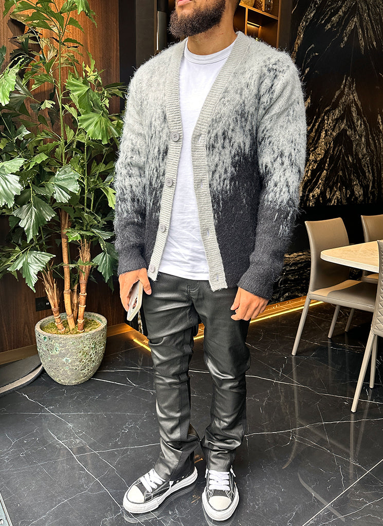 Mohair Gradient Cardigan - Black – N V L T Y