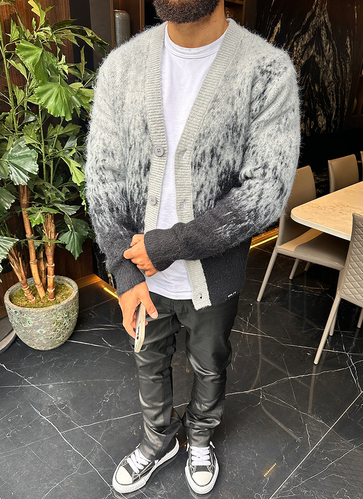 Mohair Gradient Cardigan - Black – N V L T Y
