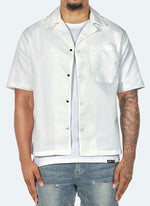 Nylon Open Collar Shirt - White