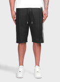 Panelled Luxe Track Shorts - Black