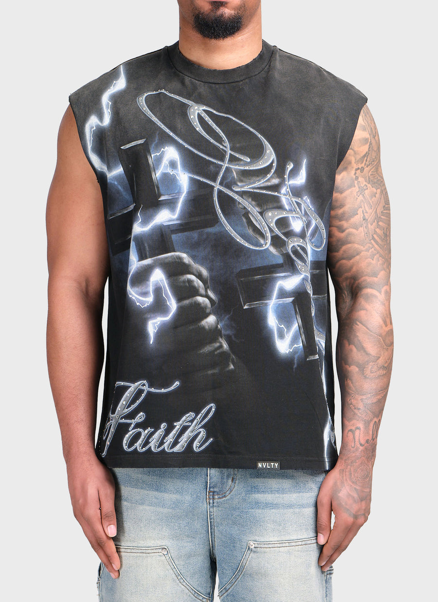 Members Faith Sleeveless T-Shirt - Black