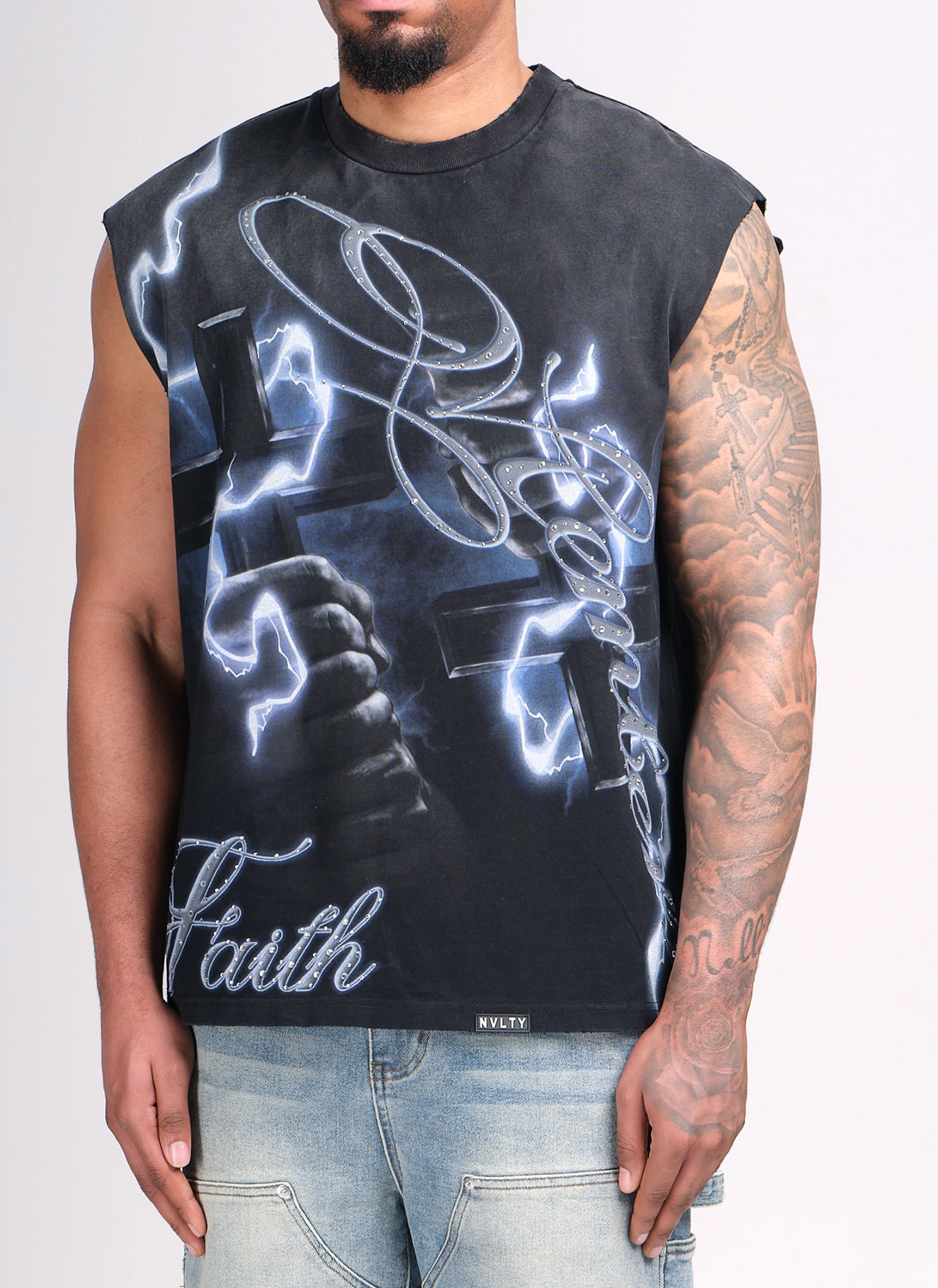 Members Faith Sleeveless T-Shirt - Black