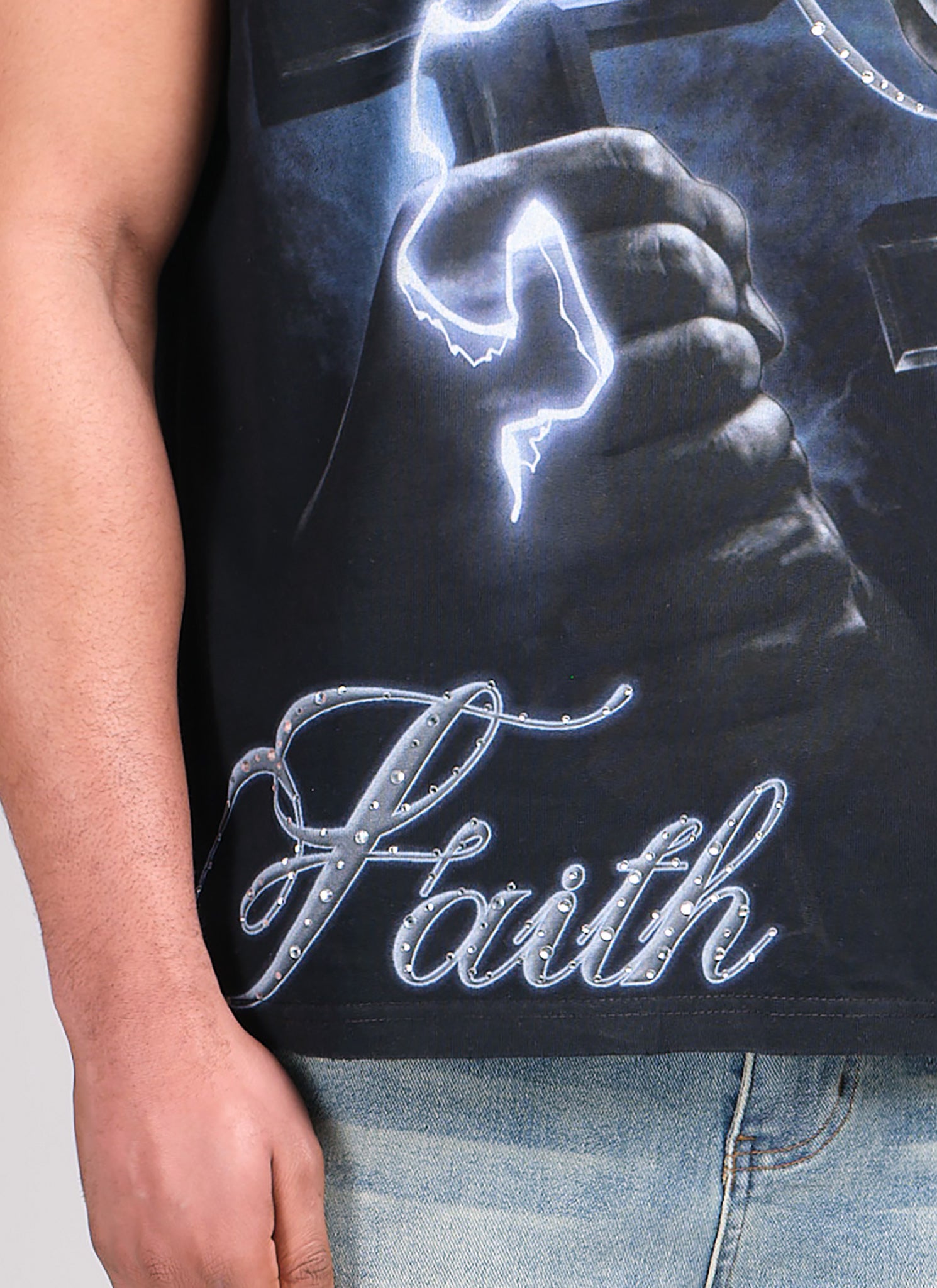 Members Faith Sleeveless T-Shirt - Black