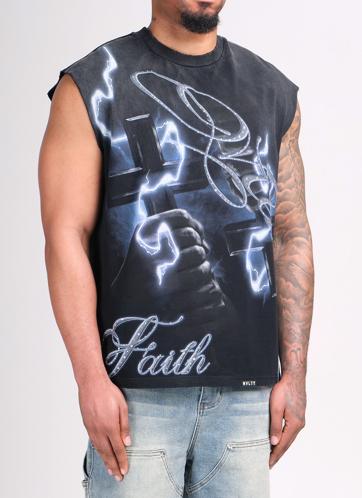 Members Faith Sleeveless T-Shirt - Black