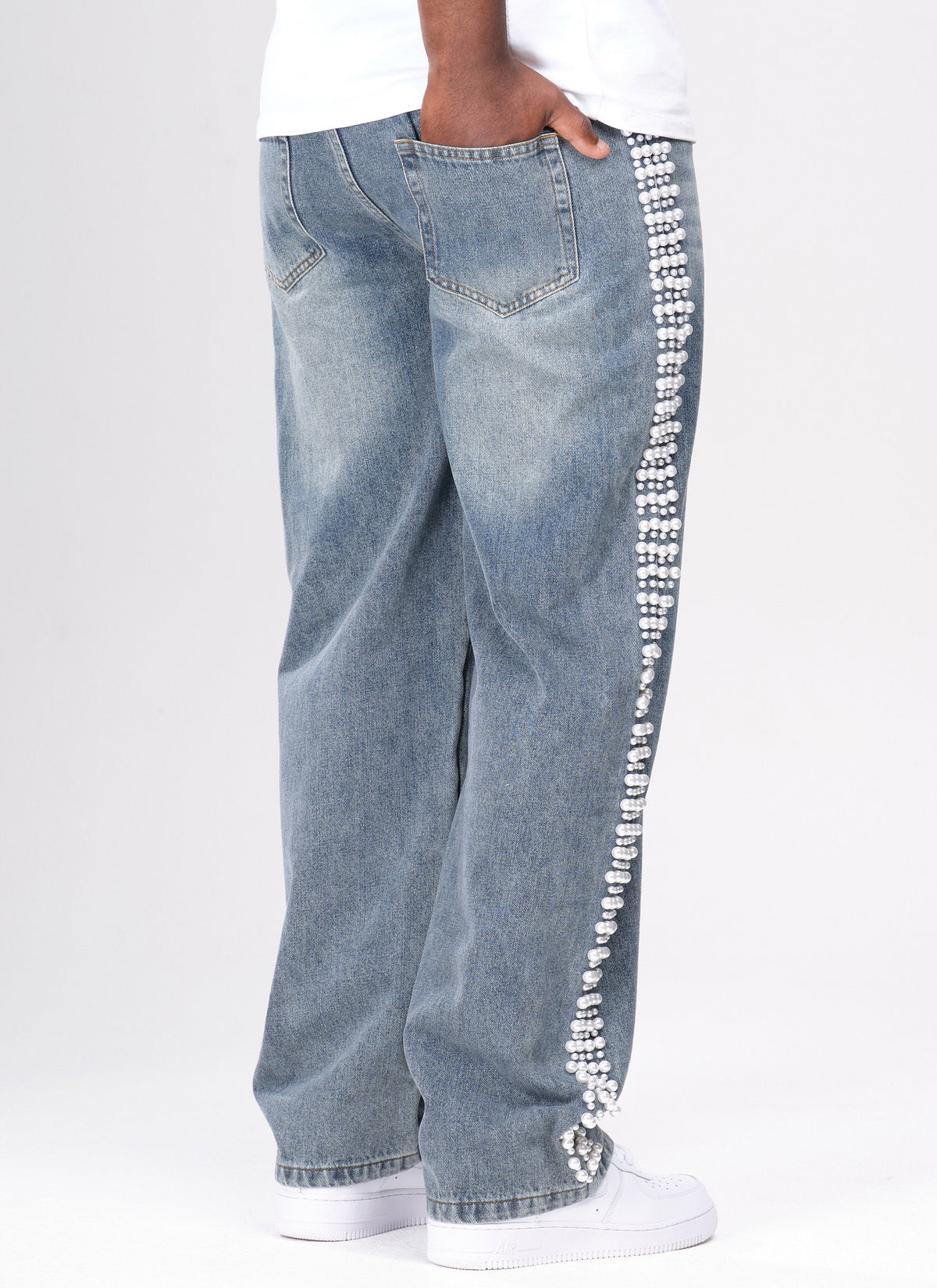 Vintage Pearl Jeans - Blue