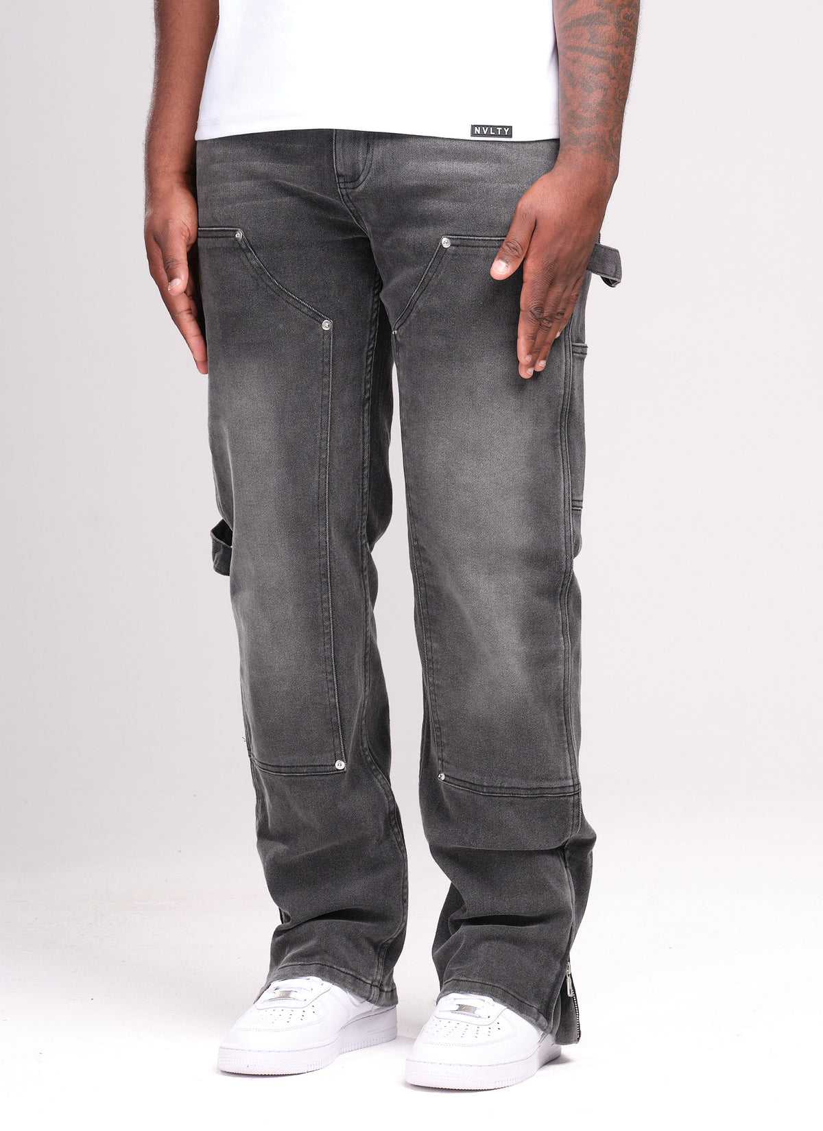 Vintage Carpenter Rivet Jeans - Grey
