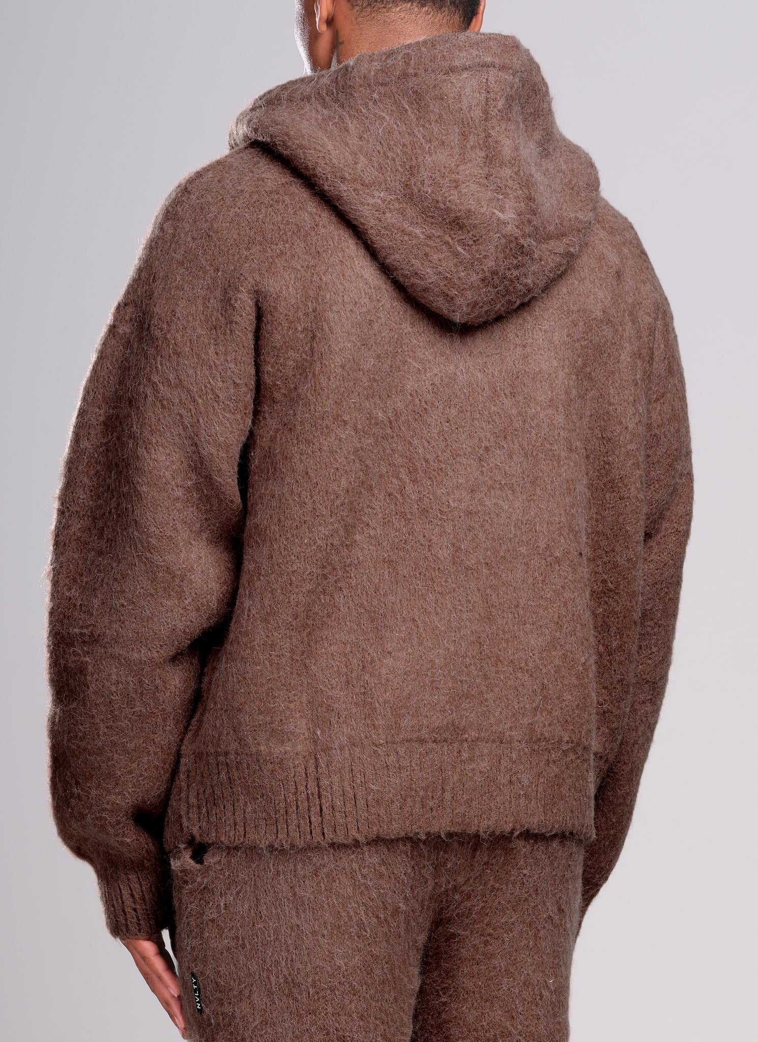 Mohair Zip Hoodie - Brown – N V L T Y