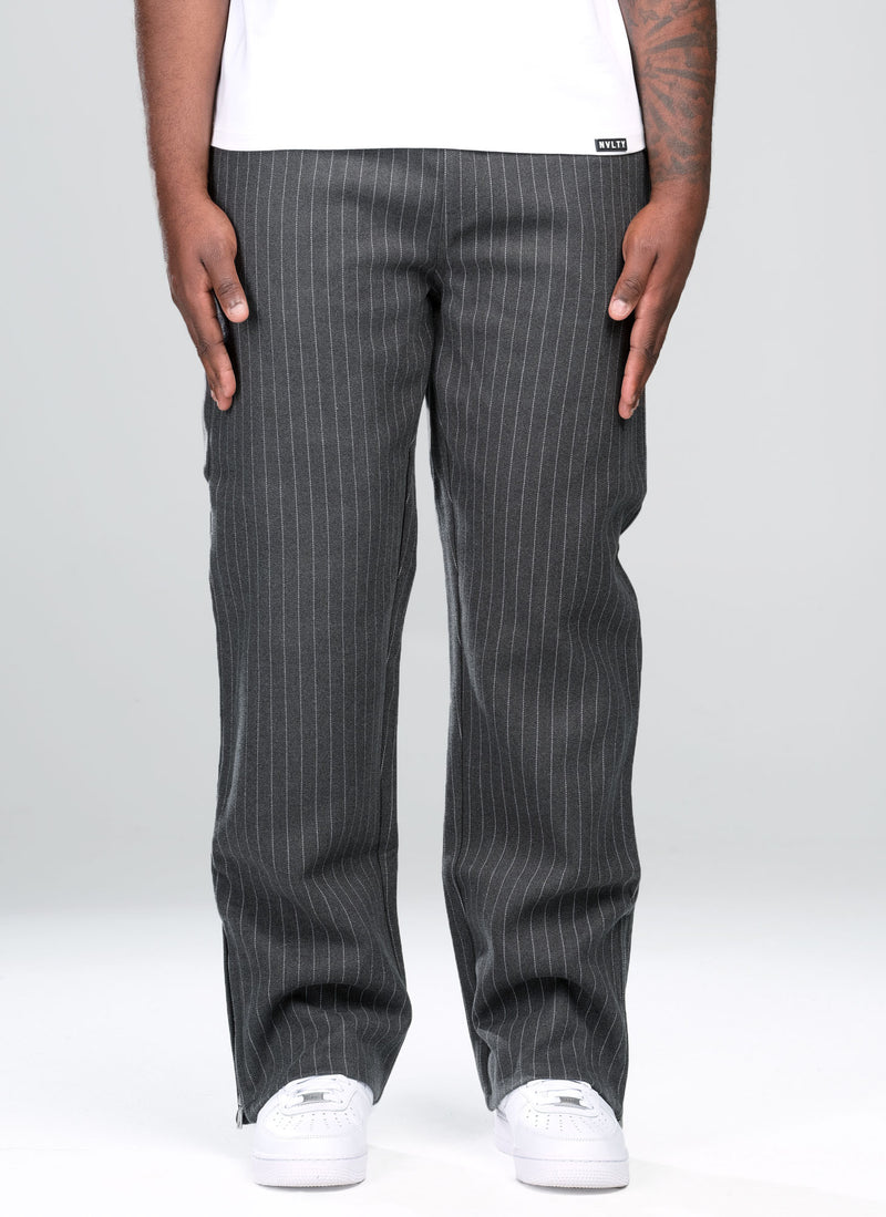 Heavyweight Pinstripe Pants - Grey