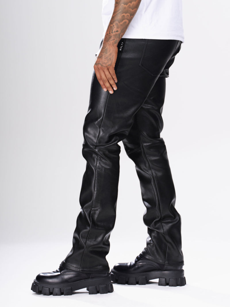 Heavyweight Leather Pants - Black