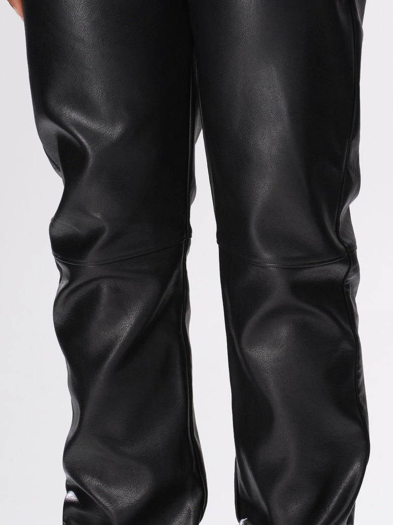 Heavyweight Leather Pants - Black