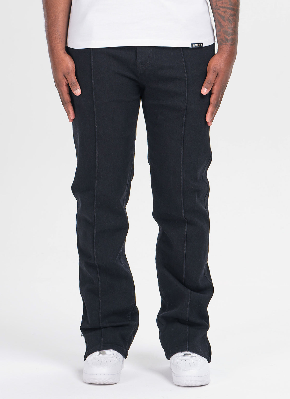 Vintage Pleat Jeans - Black