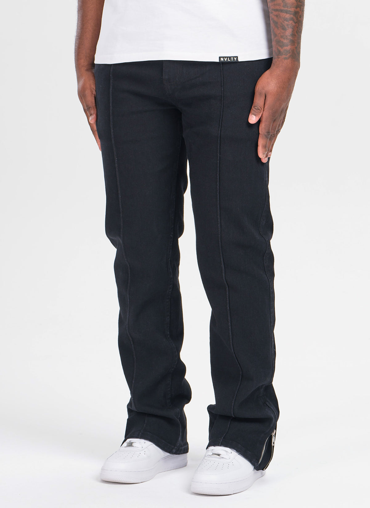 Vintage Pleat Jeans - Black