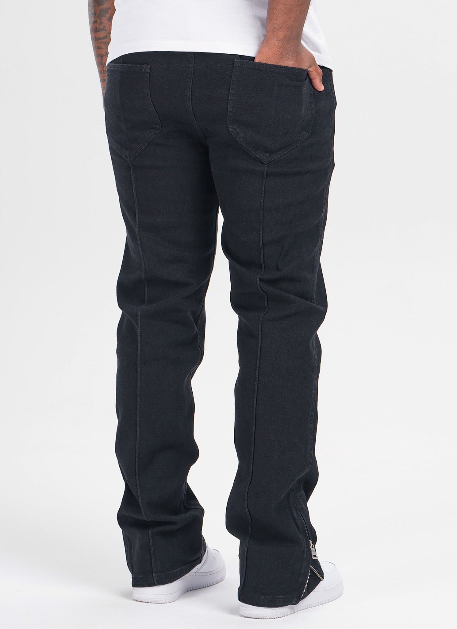 Vintage Pleat Jeans - Black