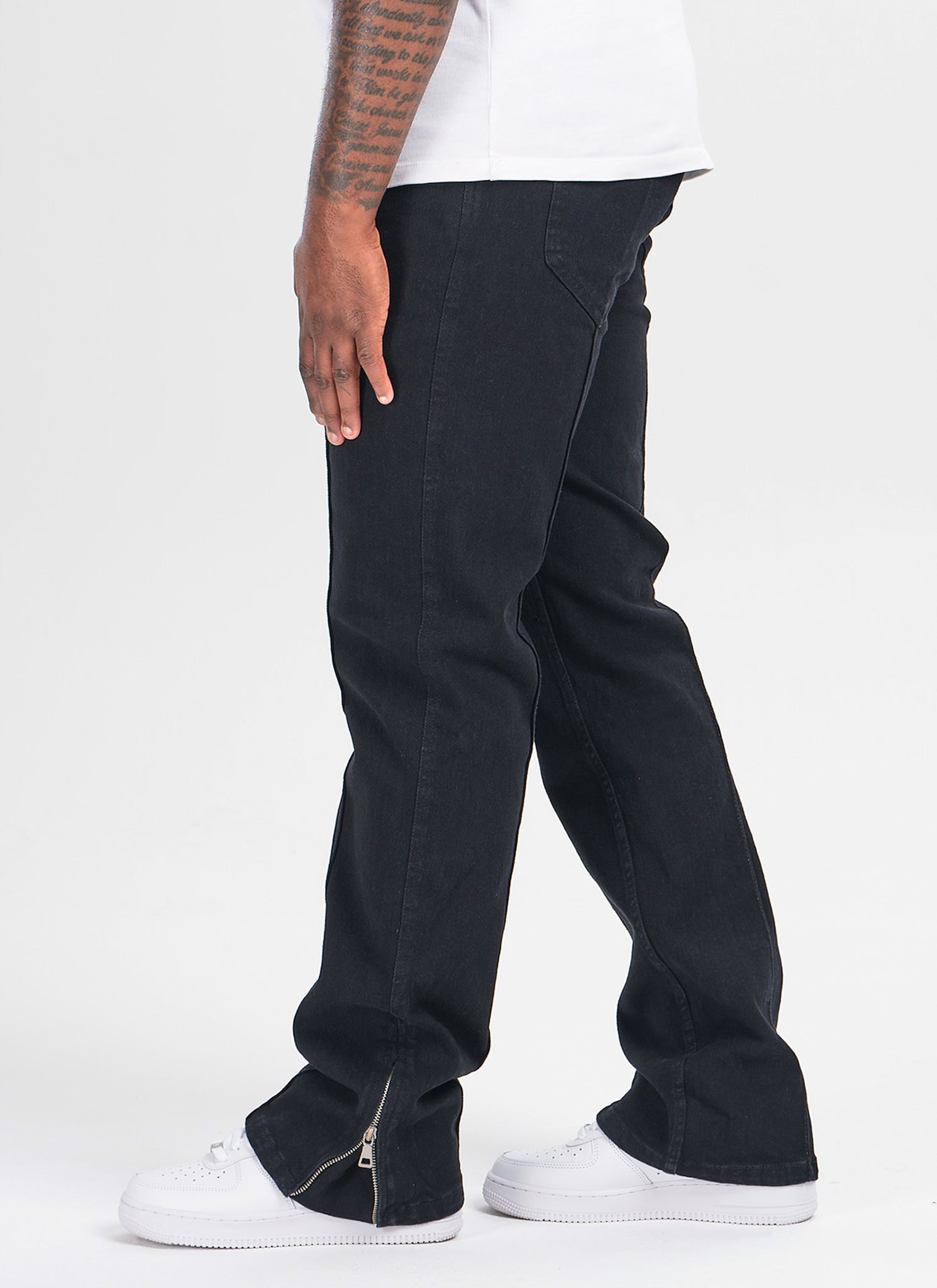 Vintage Pleat Jeans - Black