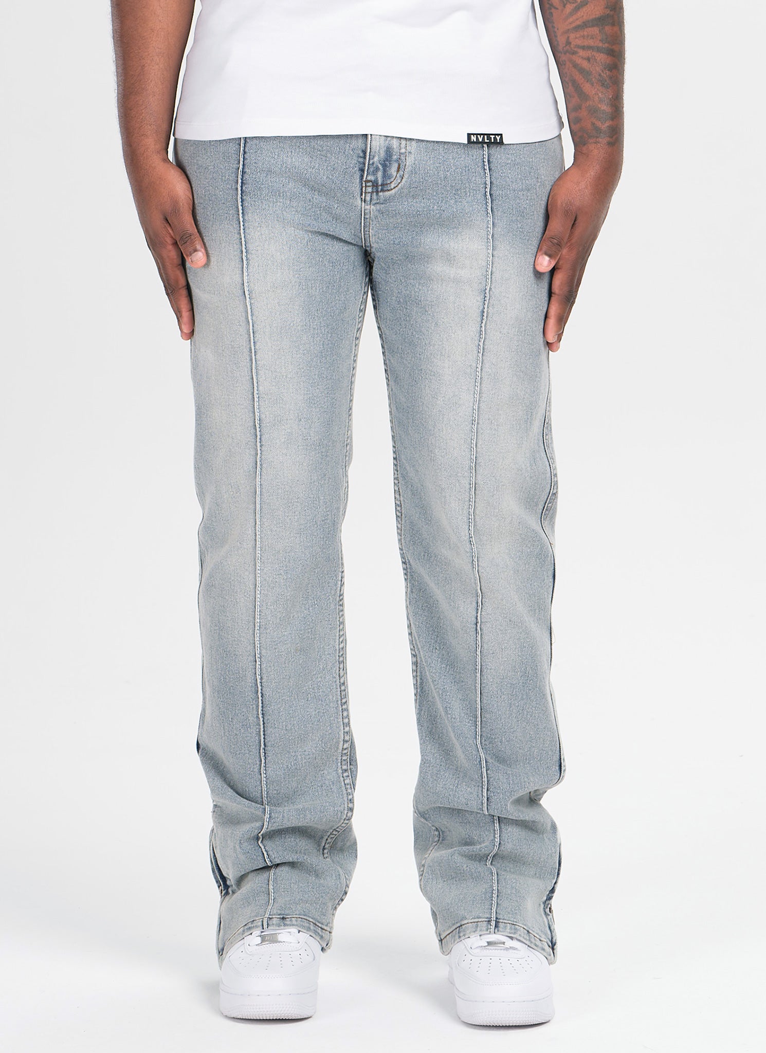 Vintage Pleat Jeans - Blue