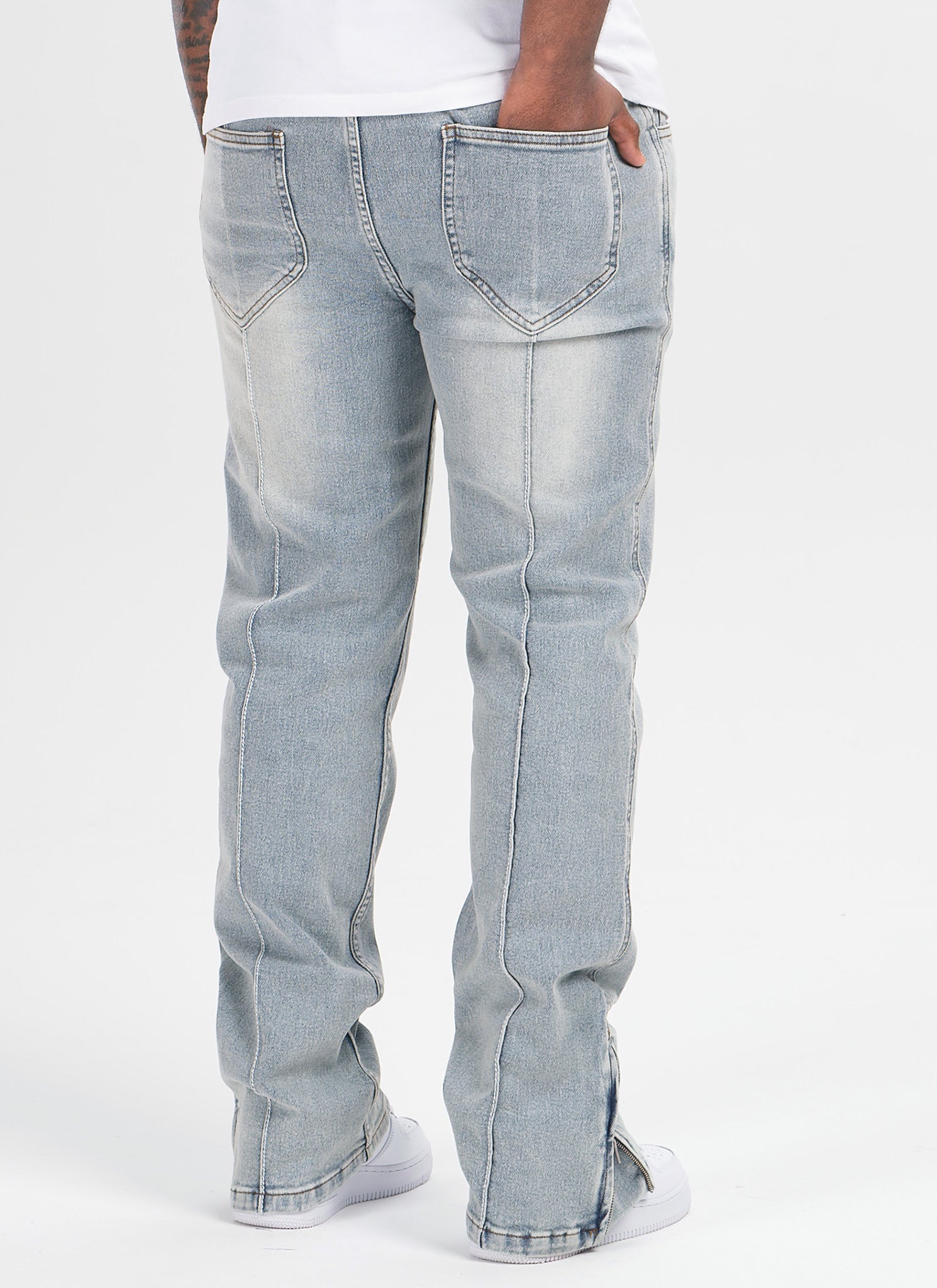Vintage Pleat Jeans - Blue